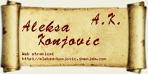 Aleksa Konjović vizit kartica